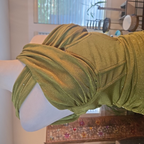 NWT Revolve x Superdown Ashlyn Corset Runched Dress Matcha Green Womens Small - Picture 4 of 11
